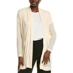 Anne Klein Womens Drape Front Cardigan, White